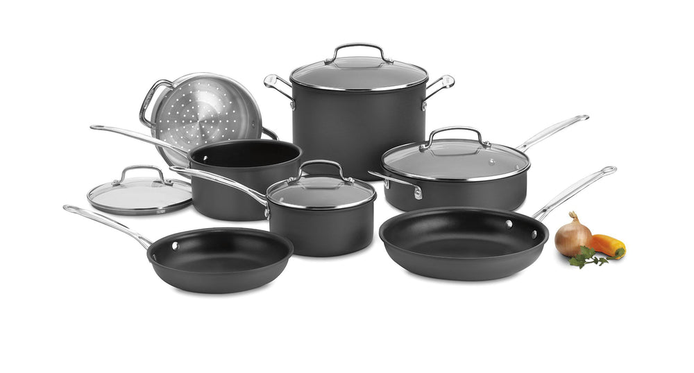 Cuisinart Chef's Classic Non-Stick Hard Anodized 11-Piece Cookware Set, Black