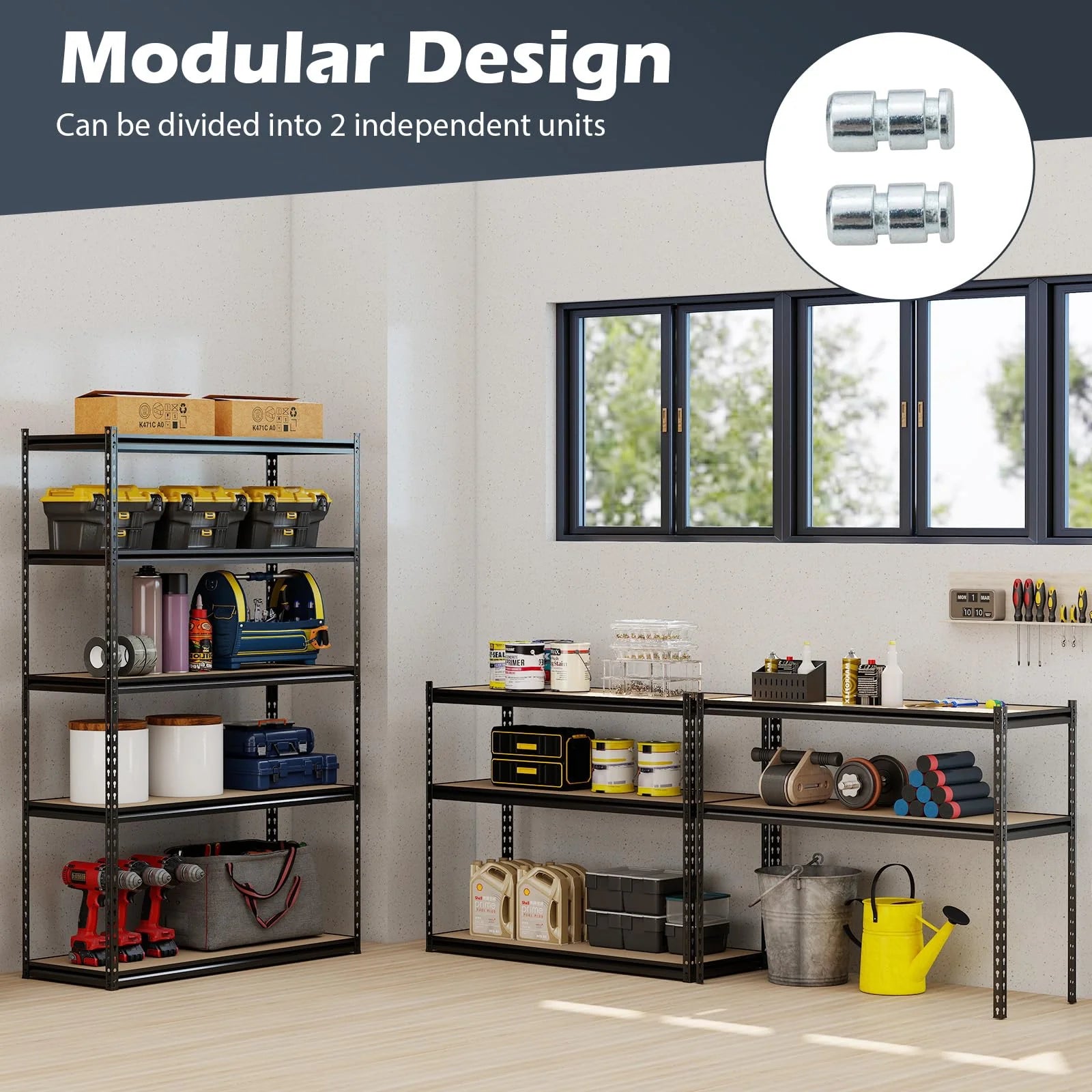 Tangkula 5-Tier Heavy Duty Garage Shelving Unit 2200 LBS Metal Storage Organizer Rack