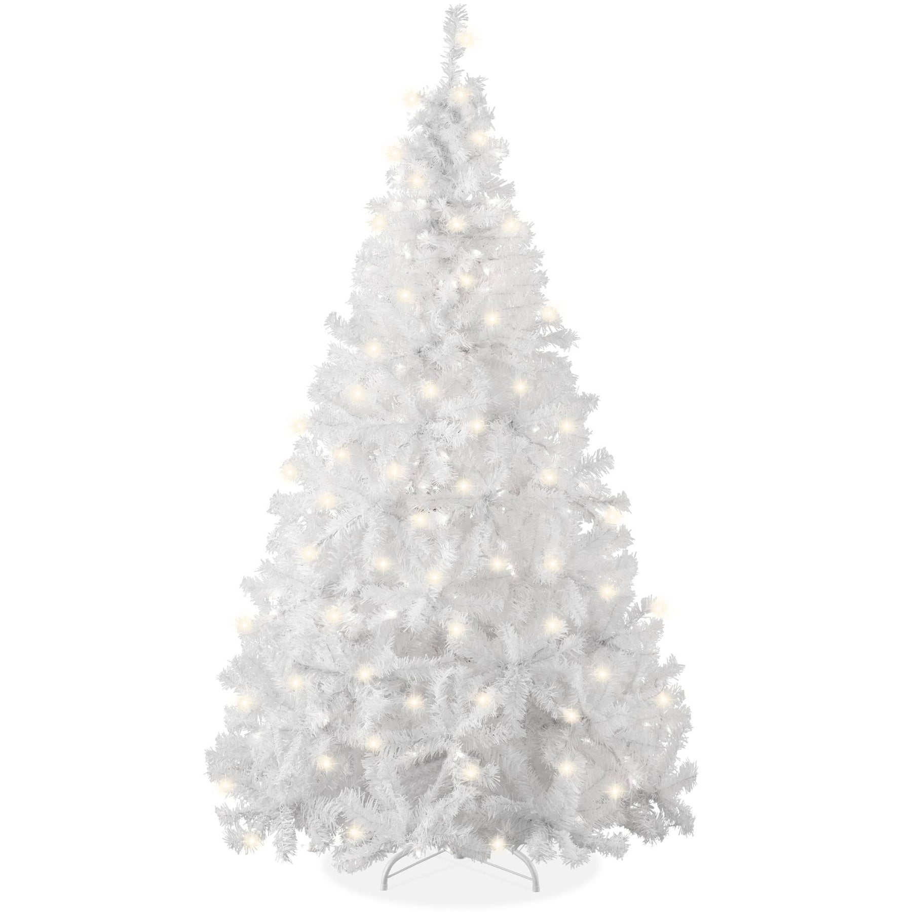 Best Choice Products 4.5ft Pre-Lit Premium Hinged Artificial Christmas Pine Tree w/ 200 Lights, Metal Stand, 432 Tips